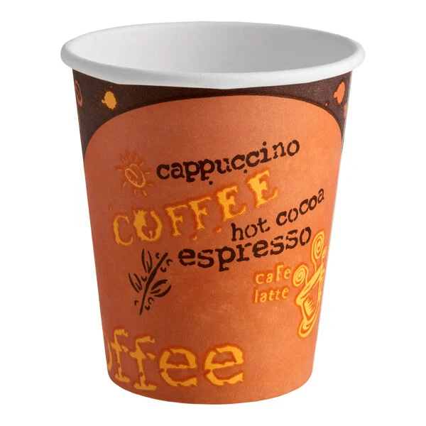 PAPER HOT CUP, 8 OZ, GENERIC PRINT, 50 PACK, 12/50/600
