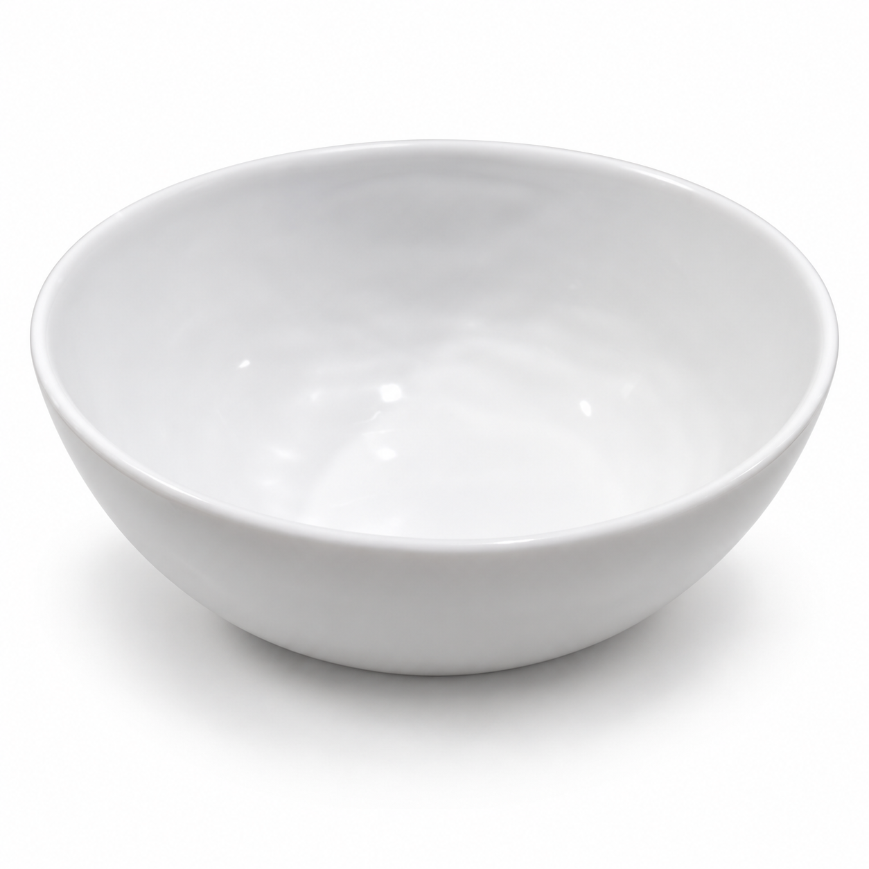 White Round Ceramic Bowl, 9.5 in