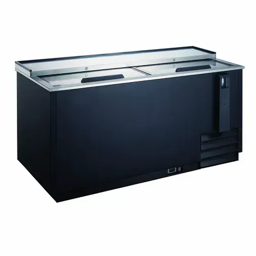 Cooler; Horizontal bottle; 2 drs.; Configured for temp. preservation.